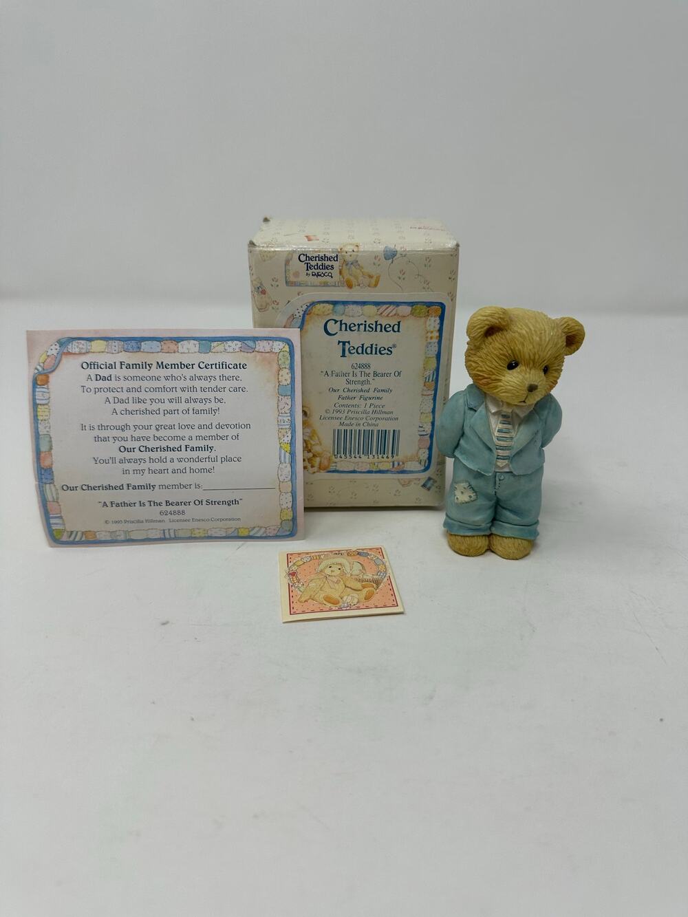 ENESCO Cherished Teddies 1993 “A Father is the Bearer of Strength” Father Bear